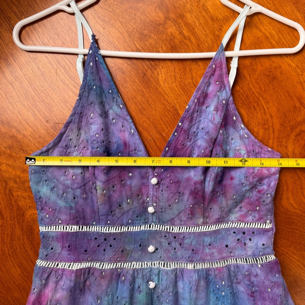 Hand Dyed Tie-Dye Eyelet Maxi Dress - Picture 7 of 12
